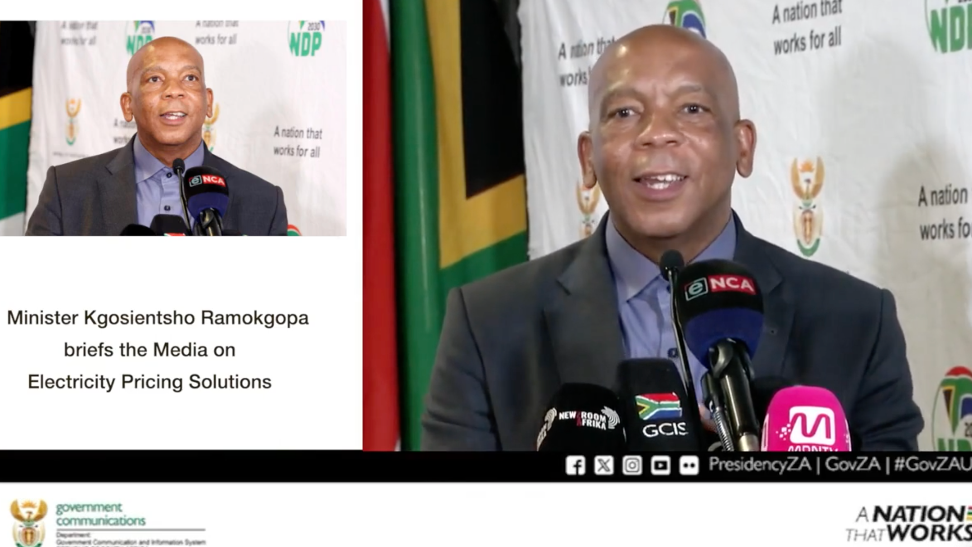 Minister Kgosientsho Ramokgopa briefs the Media on Electricity Pricing Solutions