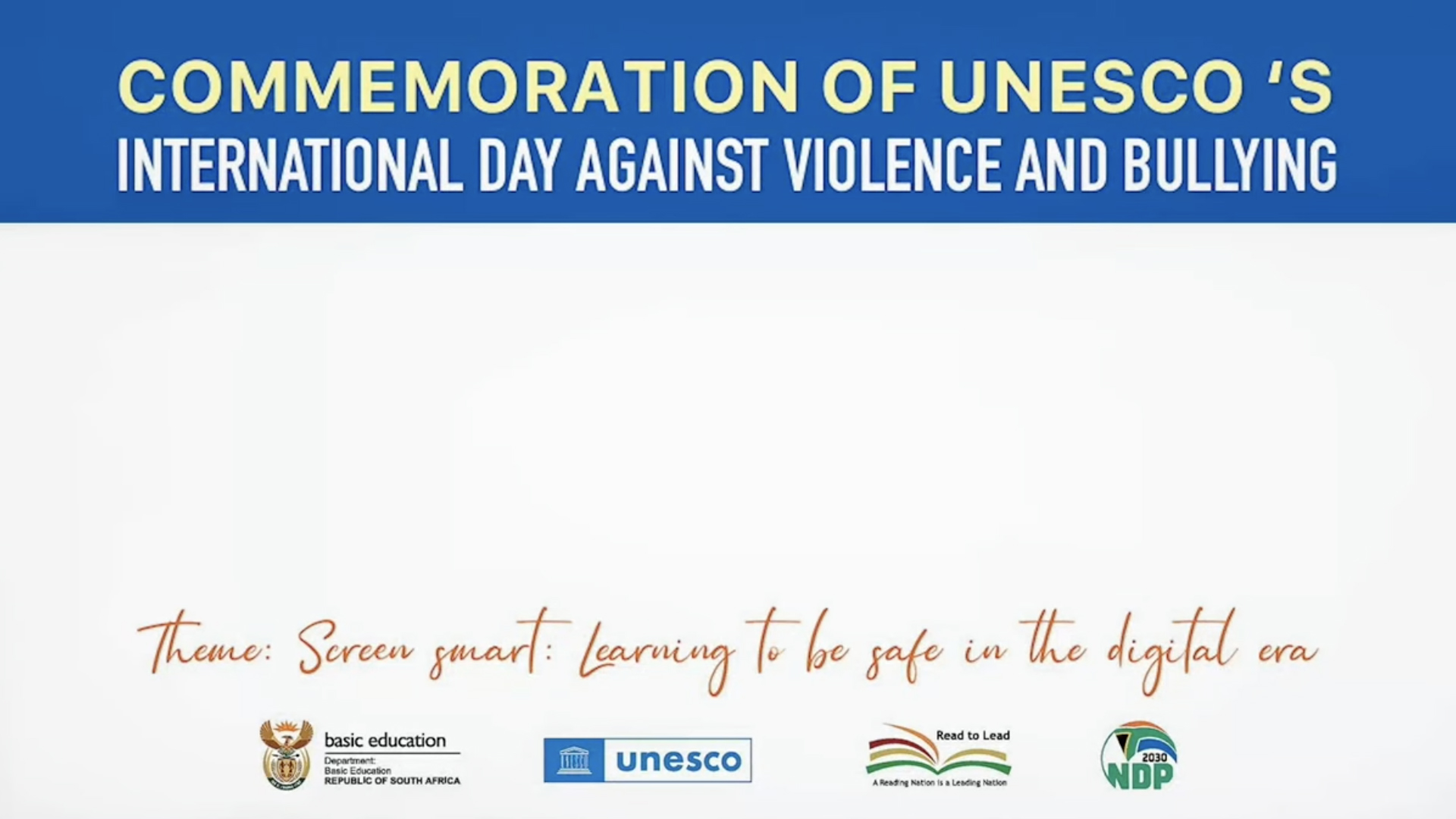 Commemoration of UNESCO'S International Day Against Violence and Bullying
