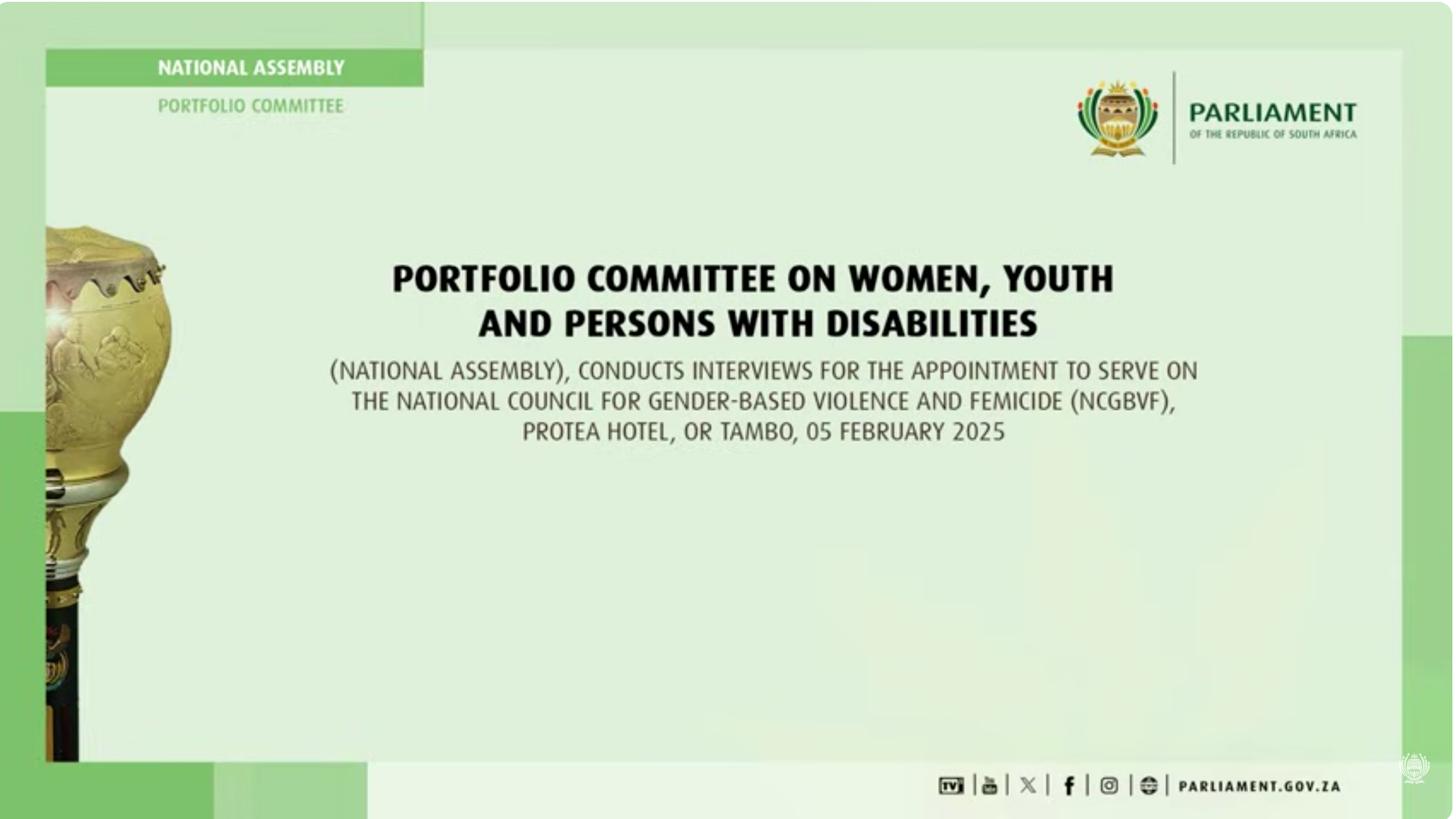 The Portfolio Committee on Women, Youth and Persons with Disabilities