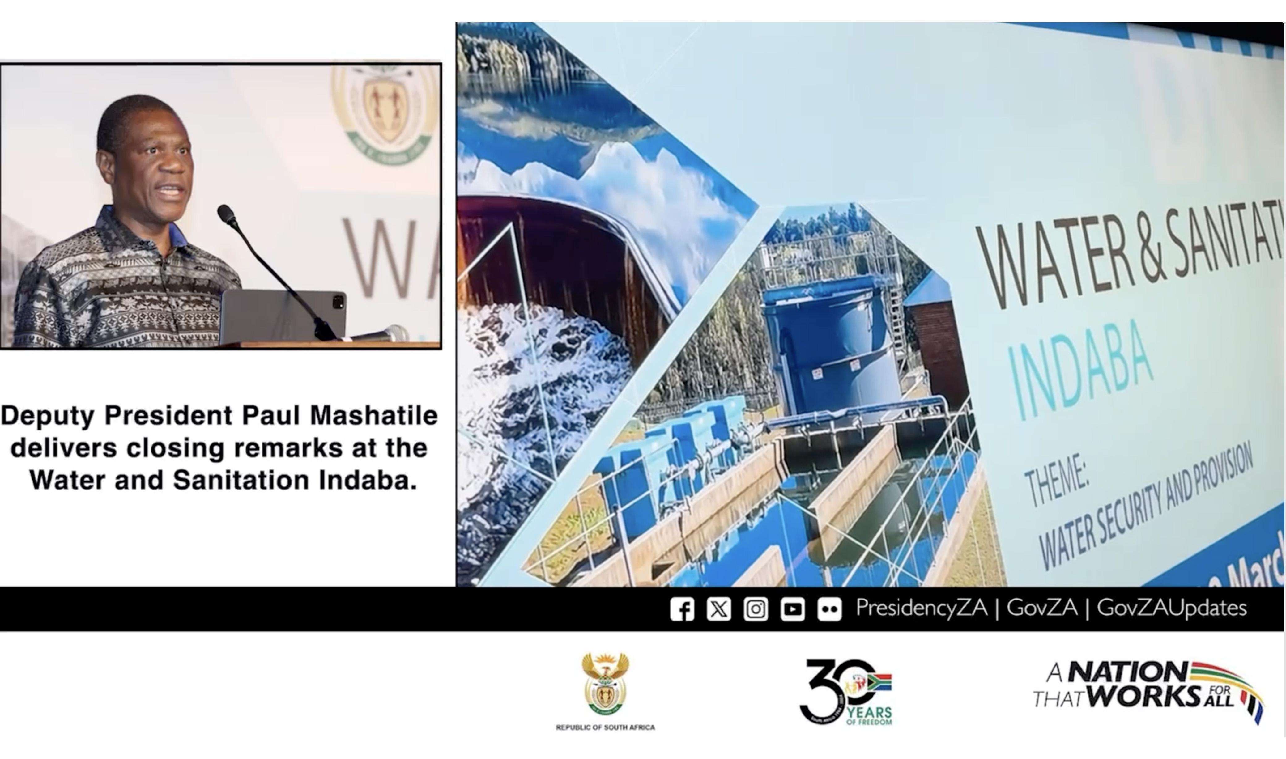 Deputy President Mashatile closing remarks at water and Sanitation Indaba
