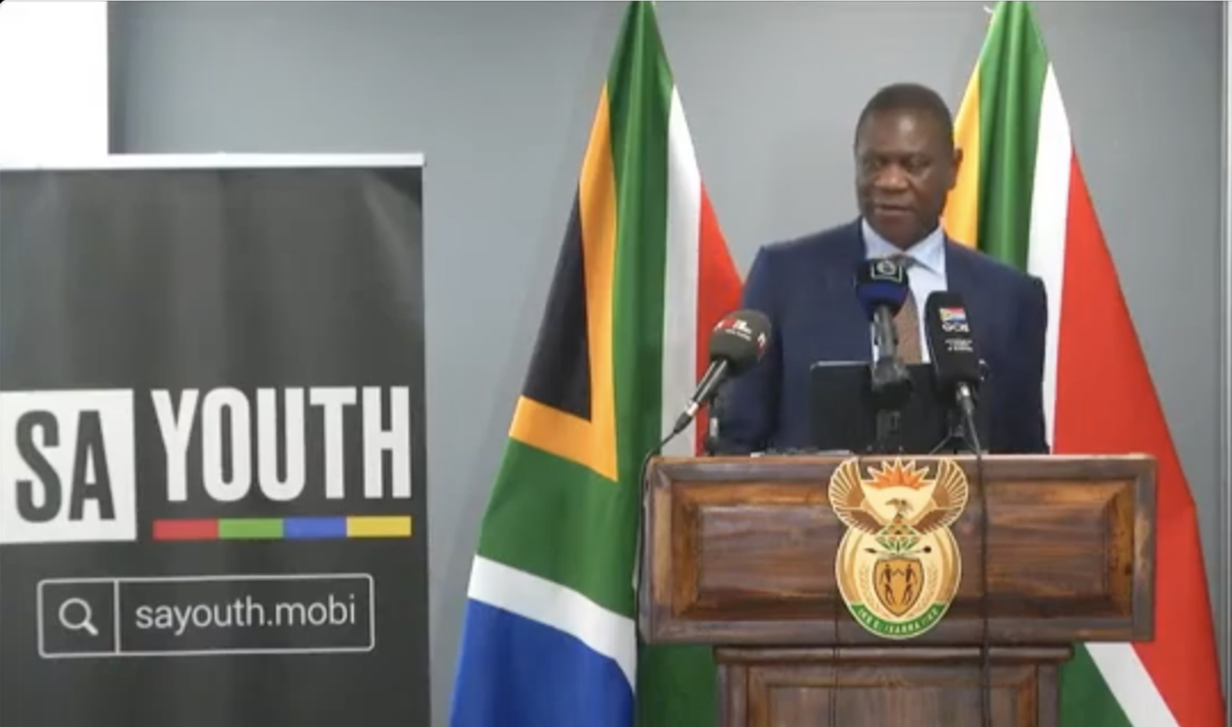 Deputy President Paul Mashatile delivers the address at the Harambee Youth Employment Accelerator