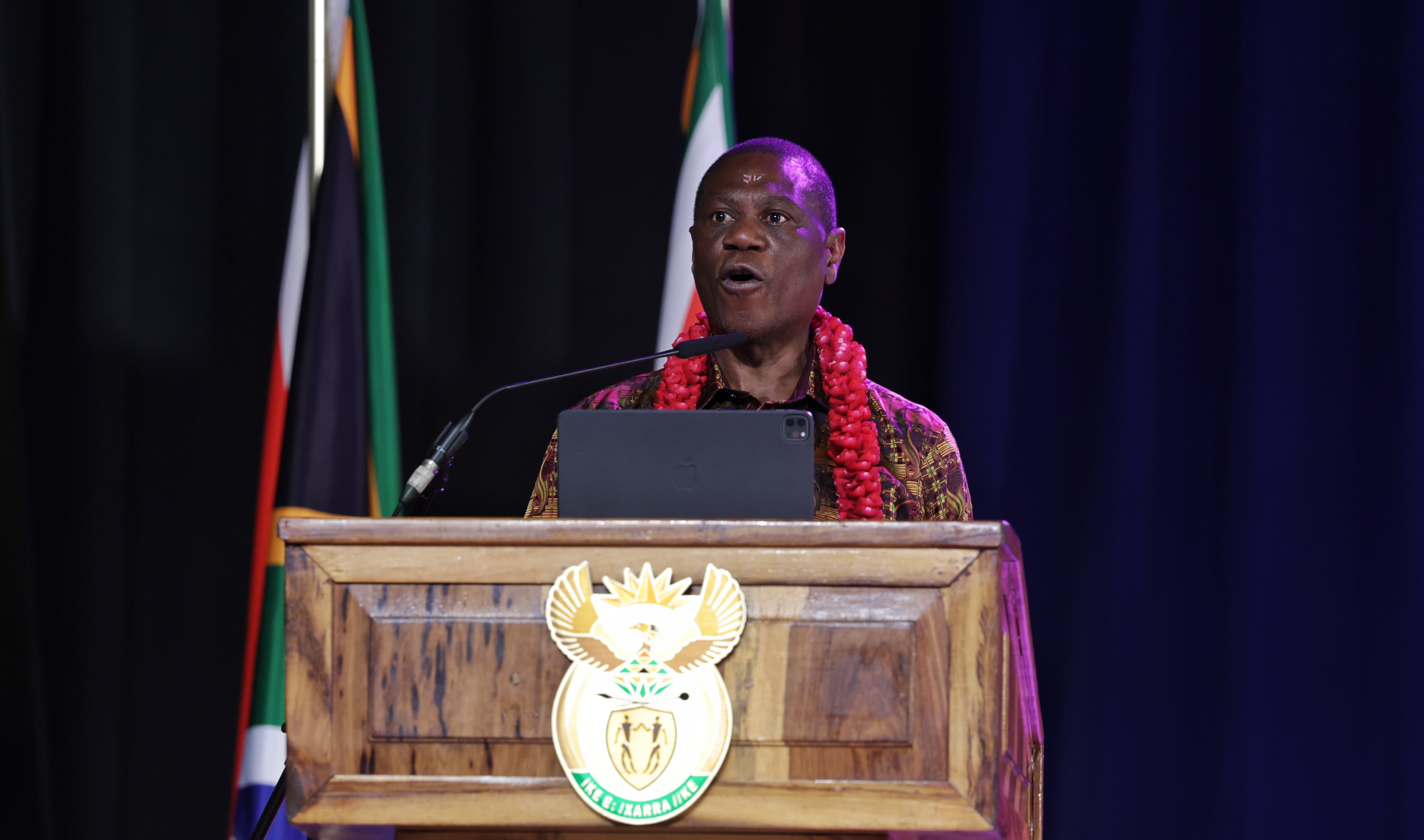 Deputy President Shipokosa Paulus Mashatile addressing the BAPS Hindu Mandir (Temple) for the inaugural celebration