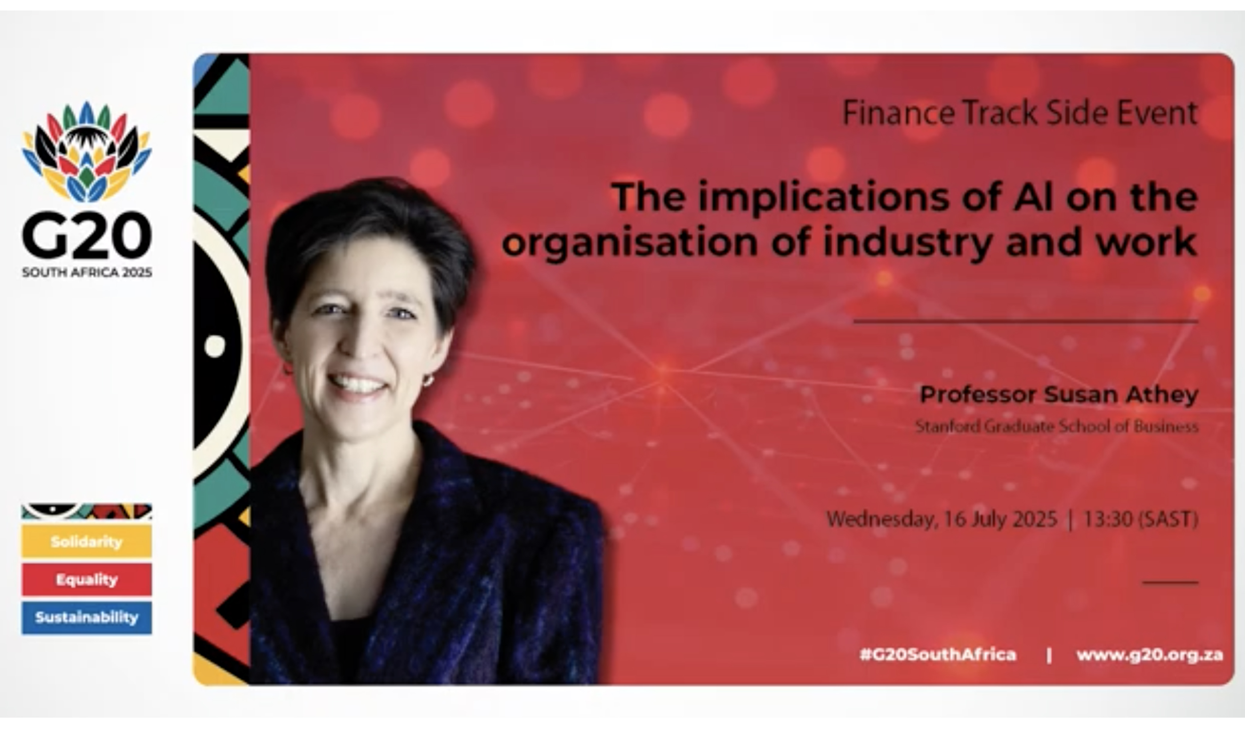 G20 Finance Track on the impact of artificial intelligence on work