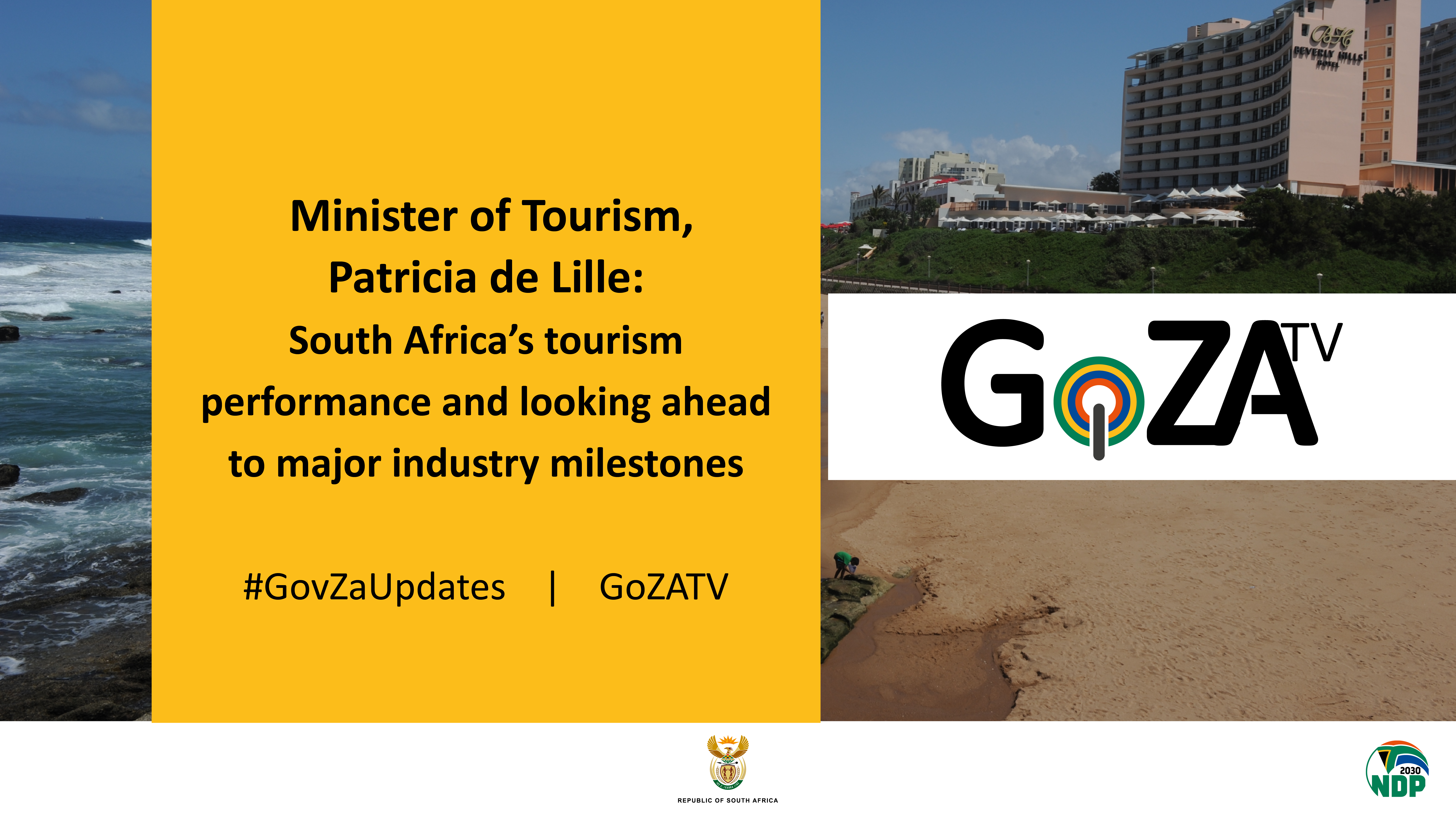 Minister of Tourism, Patricia de Lille, briefs the media and key tourism stakeholders. #GovZaUpdates. #GoZATV
