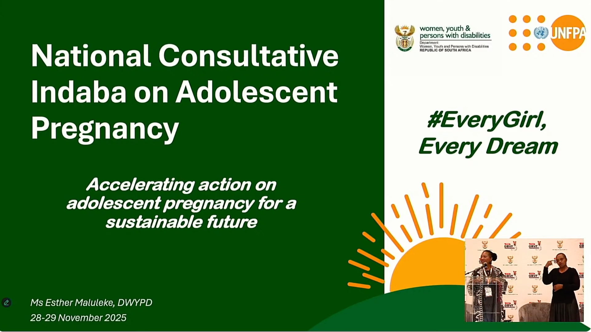 National Consultation Indaba on Adolescent Pregnancy