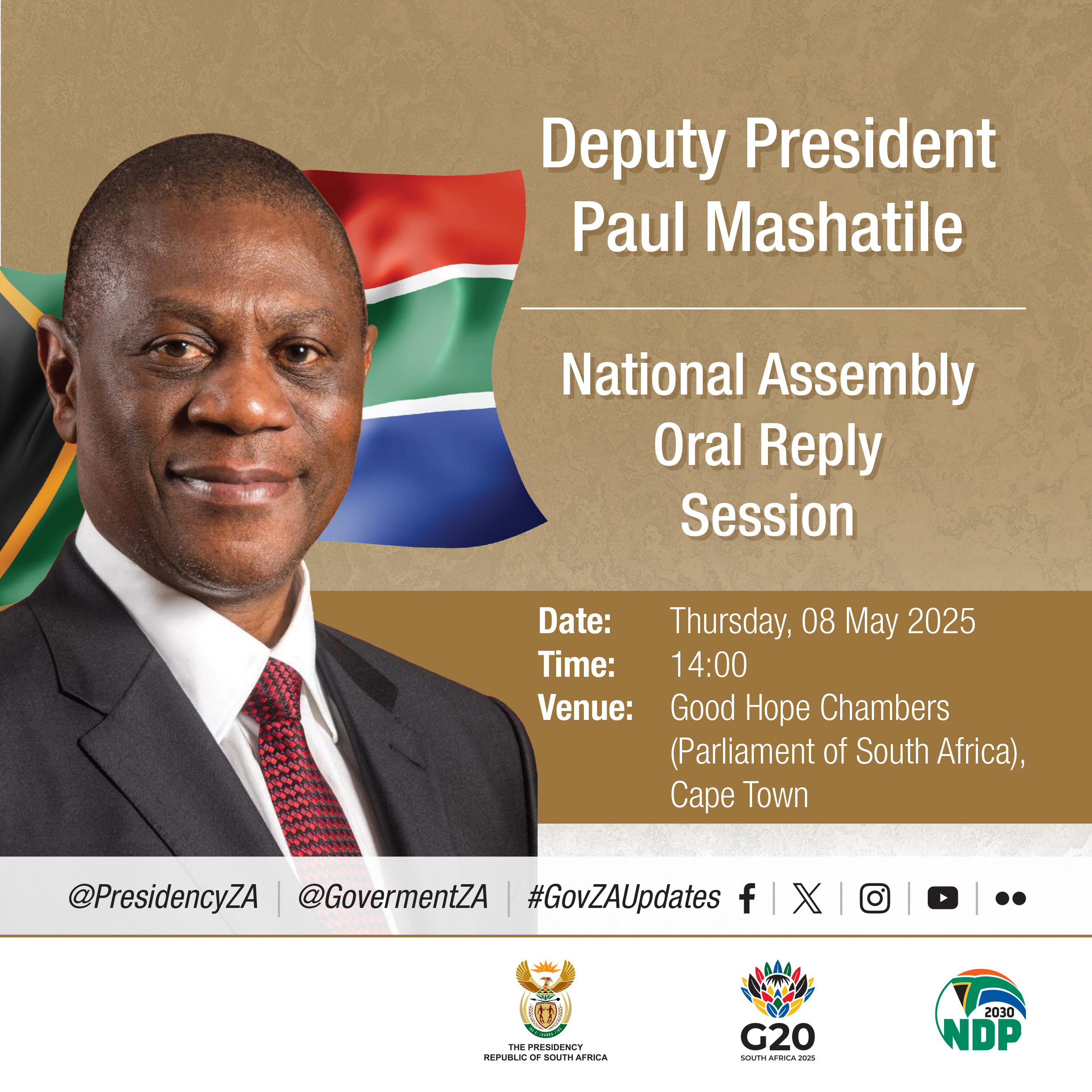 Deputy President Paul Mashatile National Assembly oral reply session