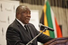 President Cyril Ramaphosa delivers his opening remarks at the eThekwini Presidential Working Group.