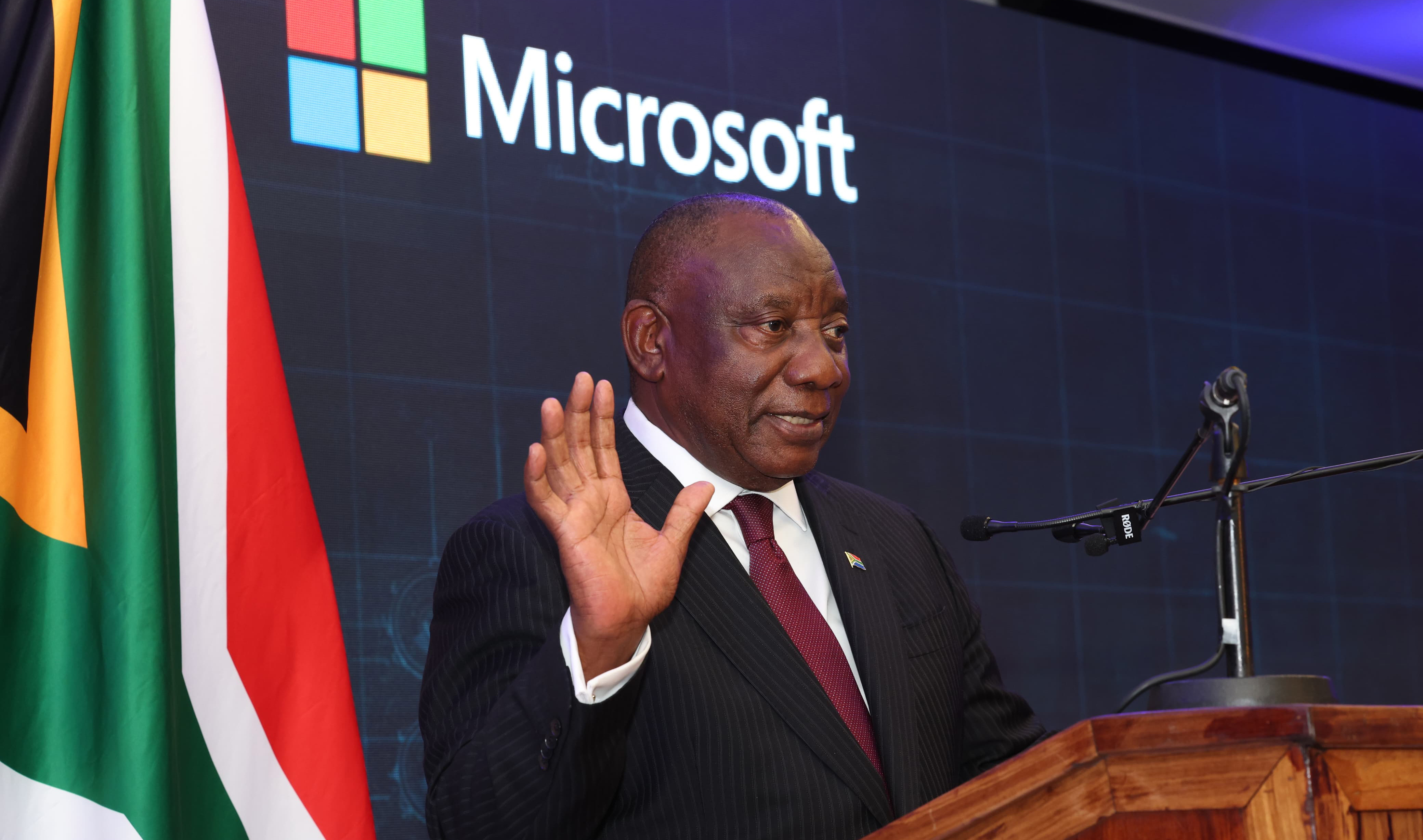 President Ramaphosa delivers the keynote address at the Microsoft SA Investment Announcement launch