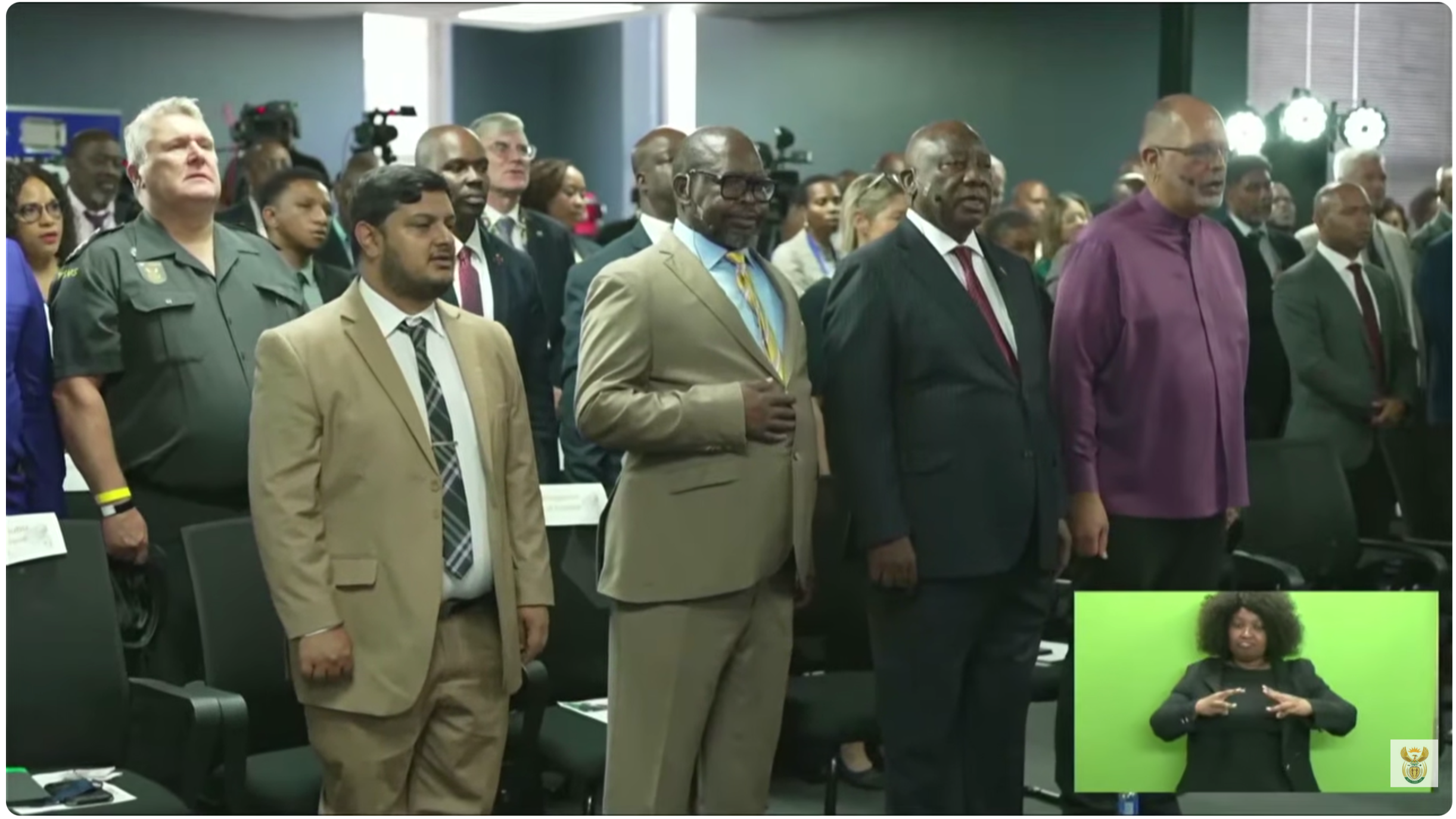 President Cyril Ramaphosa delivers a keynote address during the SARS National Command Centre visit