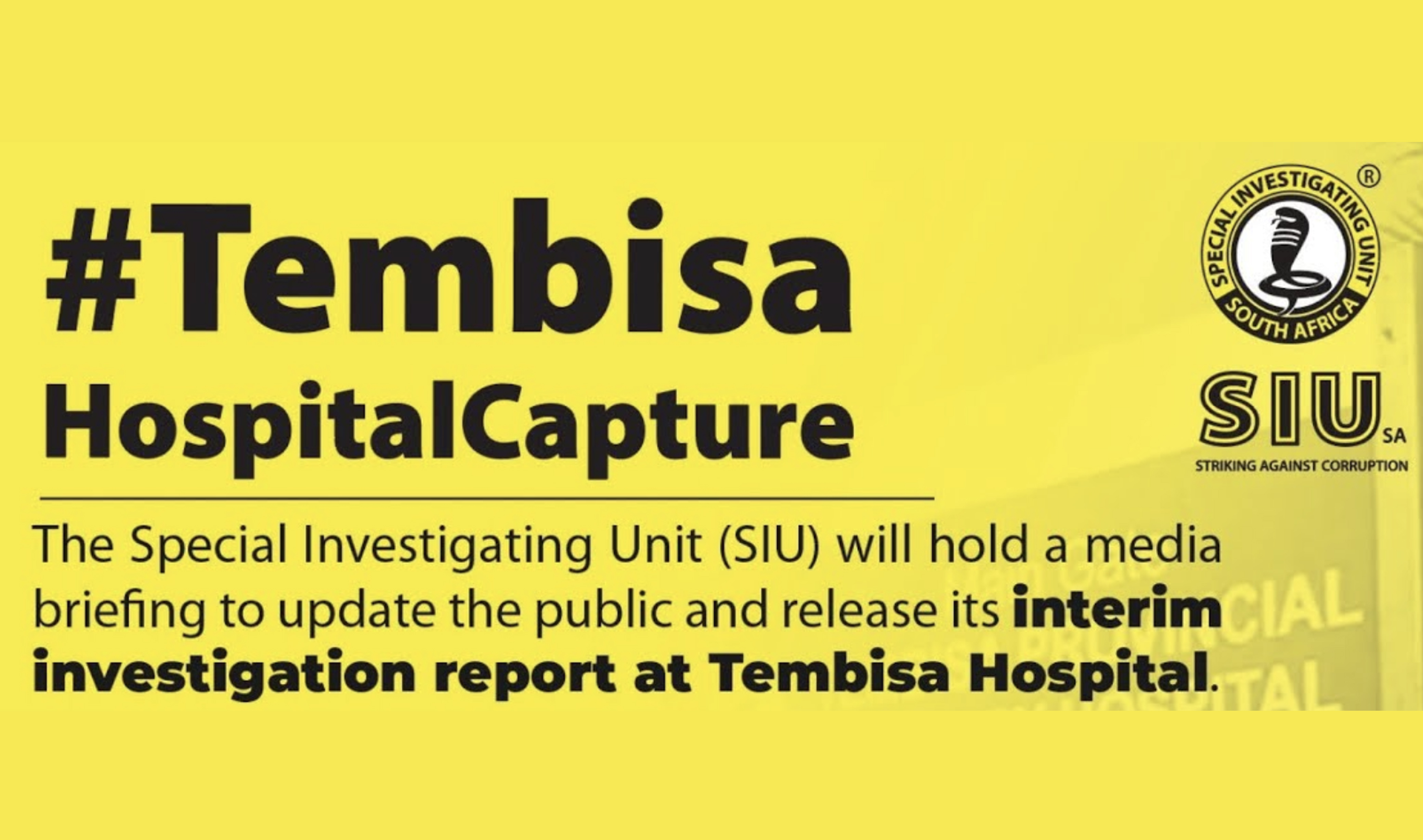 The SIU briefs the Media on the release of interim investigation report on Tembisa Hospital
