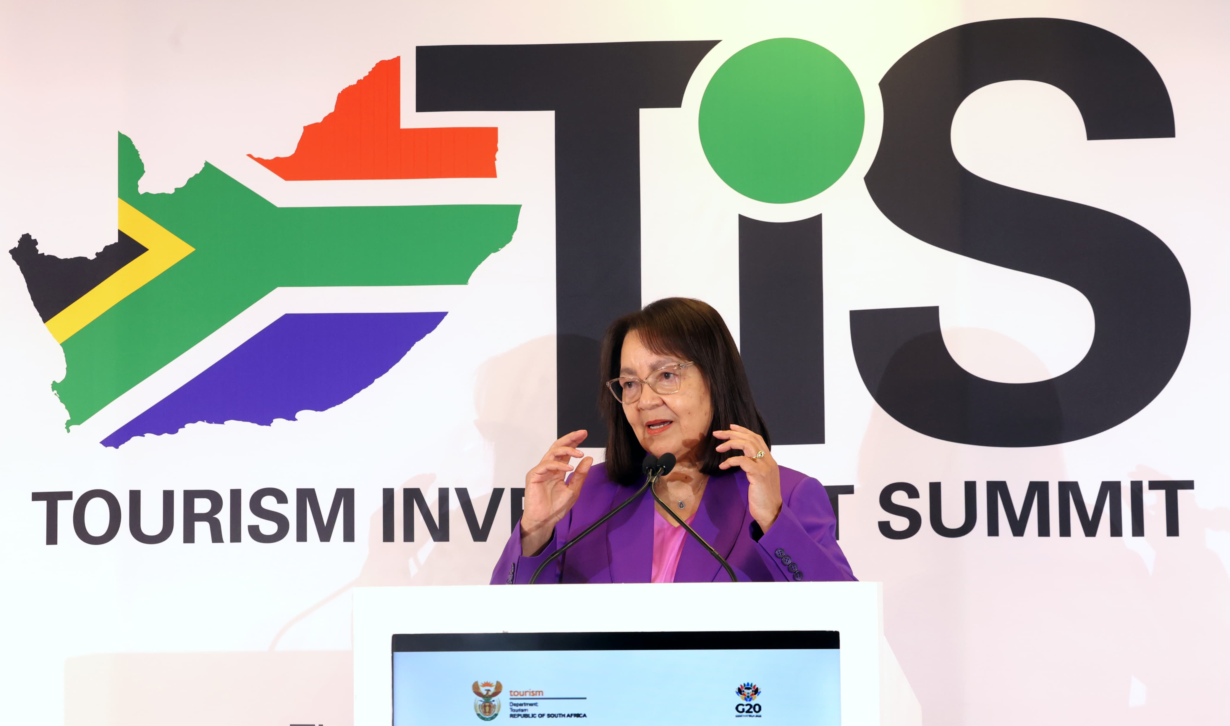 Minister Patricia de Lille delivers opening remarks at the Tourism Investment Summit