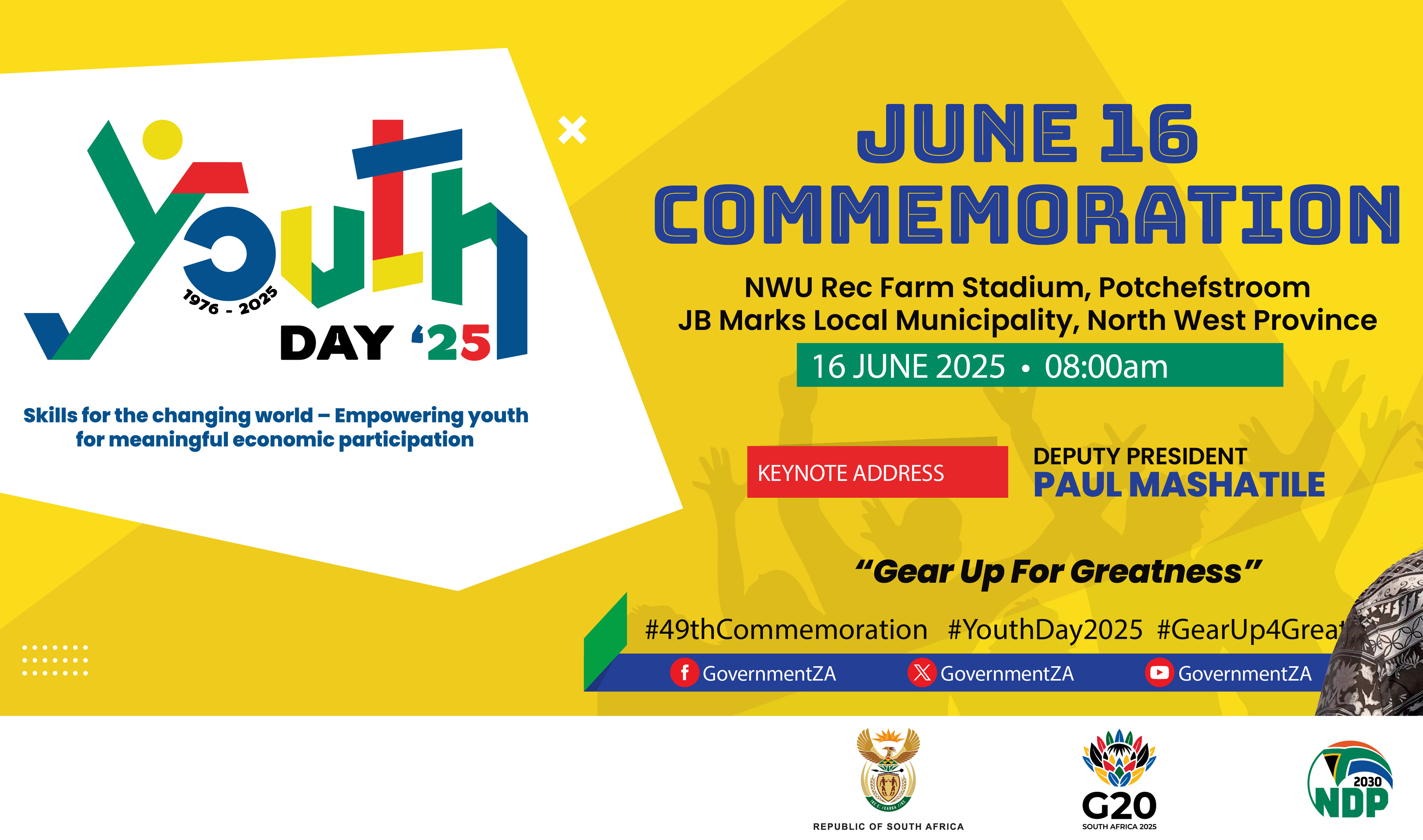 Deputy President Paul Mashatile delivers the Keynote address during the June 16 Commemoration