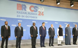 President Ramaphosa delivers the Country's statement during the 24th BRICS summit open session