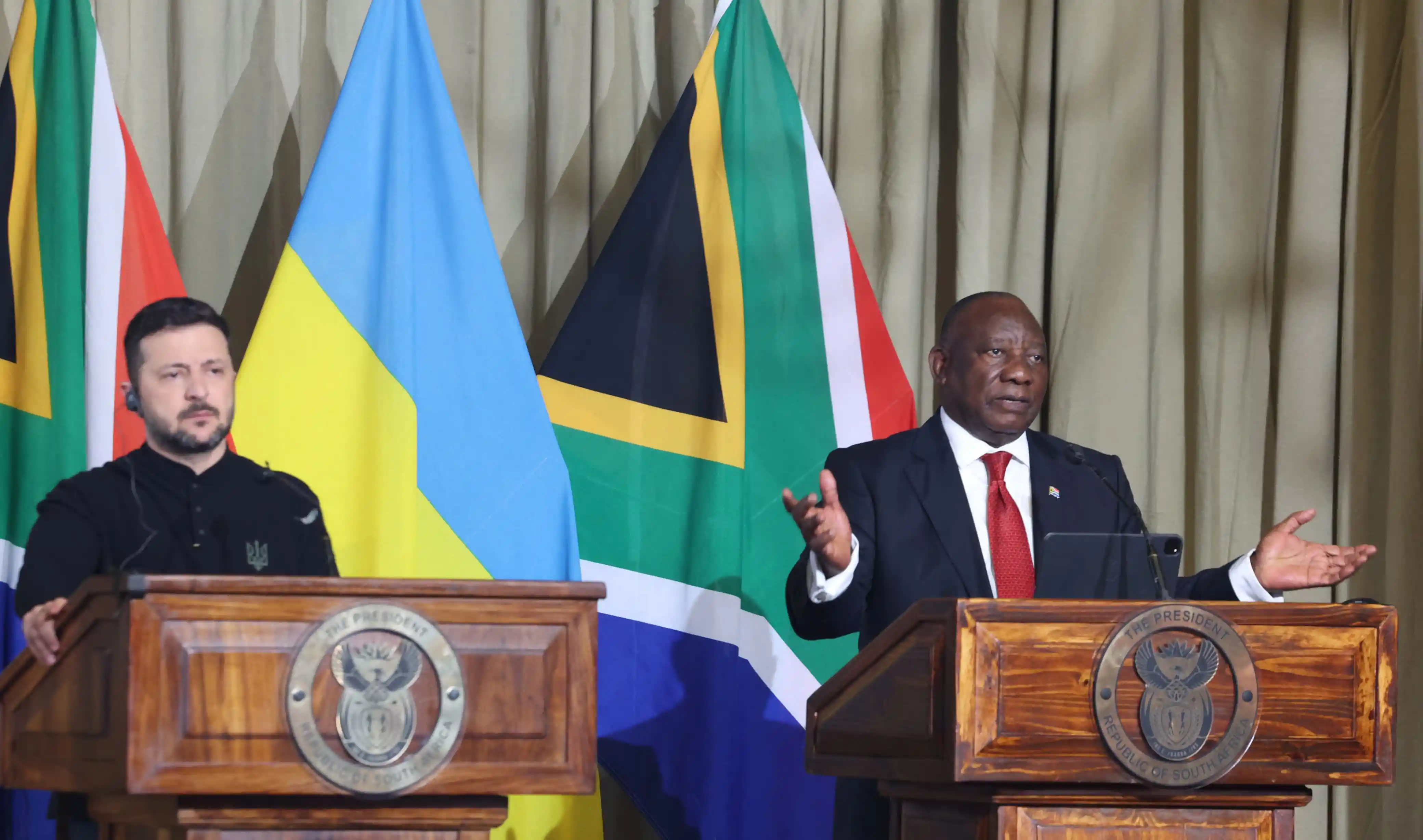 President Zelenskyy of Ukraine on an official visit to South Africa