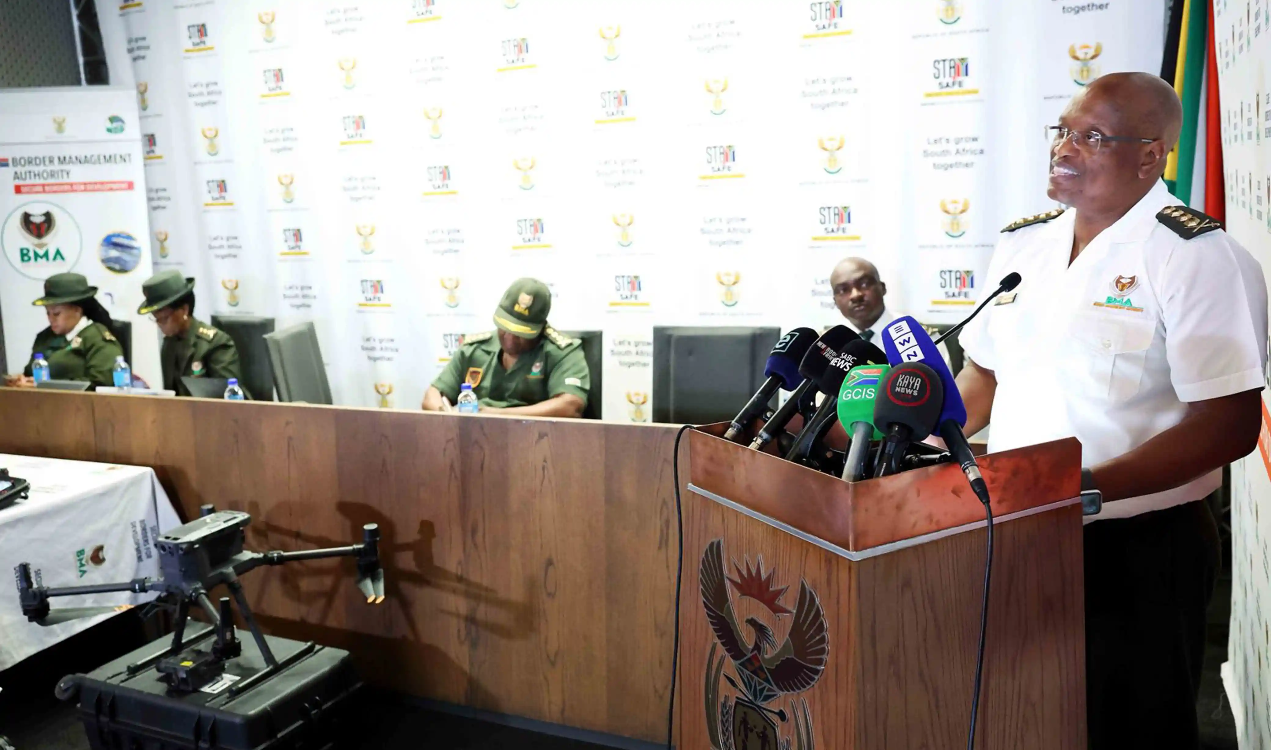 Border Management Authority briefing the media on Easter Operations